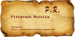 Pittersch Rozvita névjegykártya